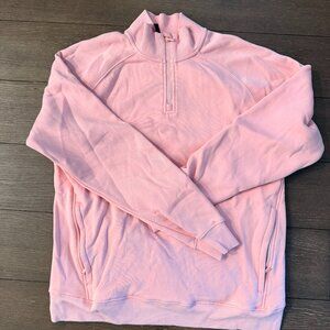 Men's Fabletics 1/4 Pullover Fleece - Pink Size Medium